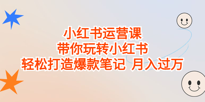 小红书运营课，带你玩转小红书，轻松打造爆款笔记 月入过万-梦帆创业网