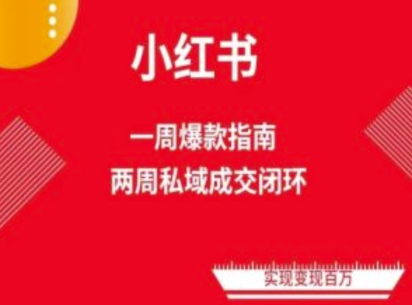 爆款小红书免费流量体系课程(两周变现)，小红书电商教程-梦帆创业网