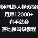 利用机器人视频掘金，月赚12000+，有手就会，落地保姆级教程-梦帆创业网