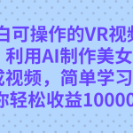 小白可操作的VR视频玩法，利用AI制作美女图片生成视频，你轻松收益10000+-梦帆创业网