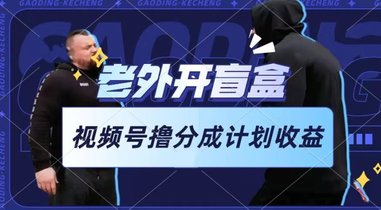 老外开盲盒视频，撸视频号分成计划收益，每天只需一小时，新手小白轻松上手-梦帆创业网