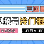 2024视频号三国冷门赛道掘金，条条视频爆款，操作简单轻松上手，新手小白也能月入1w-梦帆创业网