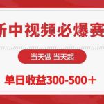 （10105期）最新中视频必爆赛道，当天做当天起，单日收益300-500＋！-梦帆创业网