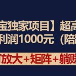 （9413期）【淘宝独家项目】超高利润：每单利润1000元-梦帆创业网