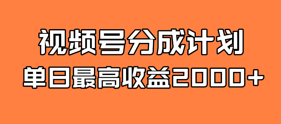 全新蓝海 视频号掘金计划 日入2000+-梦帆创业网