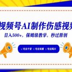 视频号AI制作伤感视频，日入500+，保姆级教学-梦帆创业网