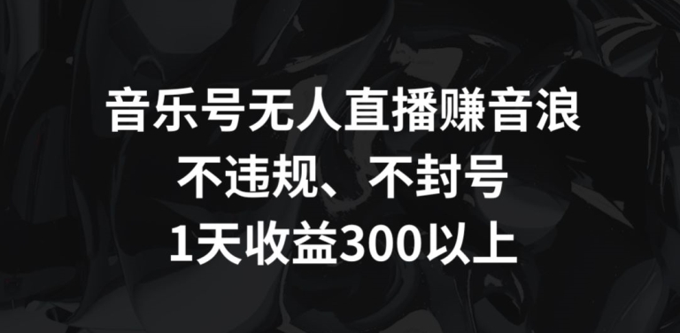 音乐号无人直播赚音浪，不违规、不封号，1天收益300+-梦帆创业网