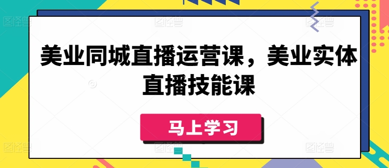 美业同城直播运营课，美业实体直播技能课-梦帆创业网