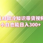 用AI做冷知识带货视频，小白也能日入300+-梦帆创业网