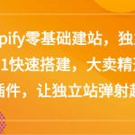 Shopify零基础建站，独立站从0-1快速搭建，大卖精选运营插件，让独立站弹射起步-梦帆创业网