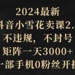 （9639期）2024最新抖音小雪花卖课2.0 不违规 不封号 矩阵一天3000+一部手机0粉丝开播-梦帆创业网