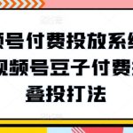 视频号付费投放系统课程，视频号豆子付费投放·叠投打法-梦帆创业网