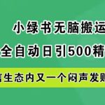 小绿书无脑搬运引流，全自动日引500精准创业粉，微信生态内又一个闷声发财的机会【揭秘】-梦帆创业网