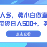 越普通越人多,教小白做直播,不露脸直播带货日入500+,实战教学-梦帆创业网