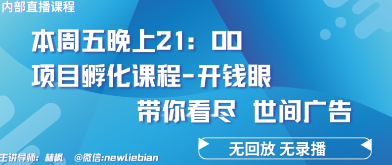 4.26日内部回放课程《项目孵化-开钱眼》赚钱的底层逻辑-梦帆创业网