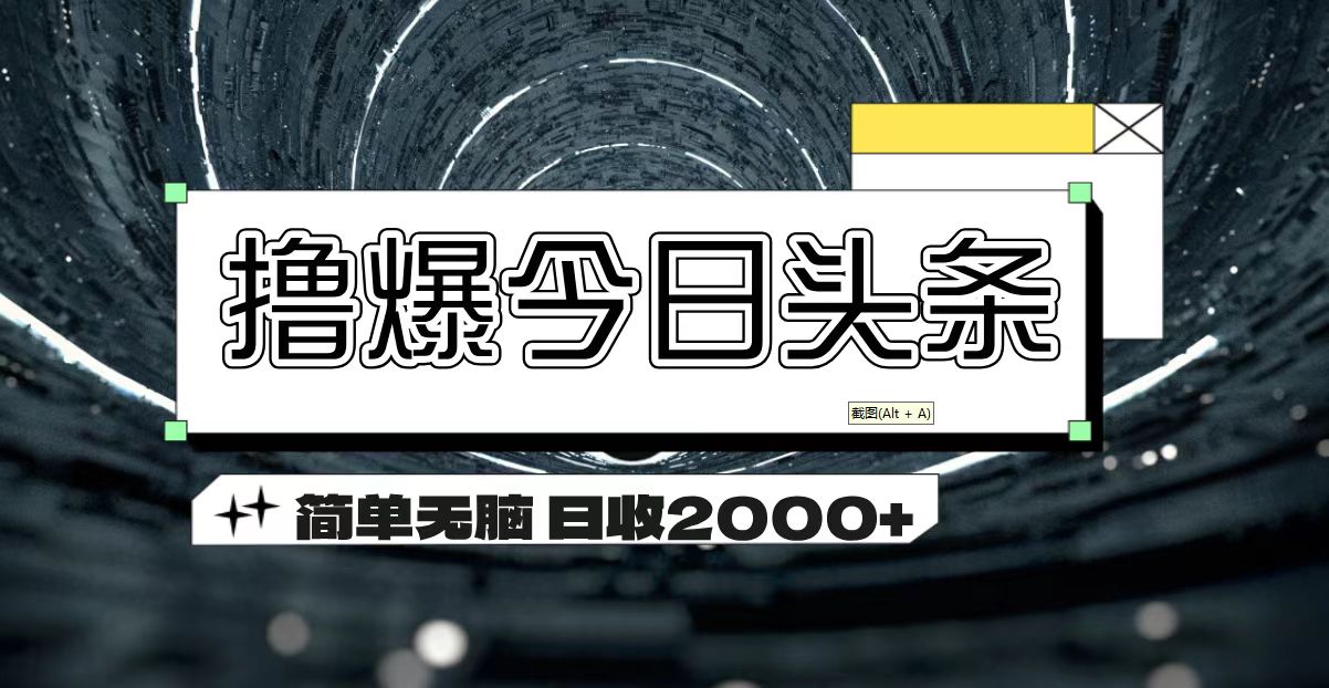 撸爆今日头条 简单无脑操作 日收2000+-梦帆创业网