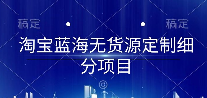 淘宝蓝海无货源定制细分项目，从0到起店实操全流程-梦帆创业网