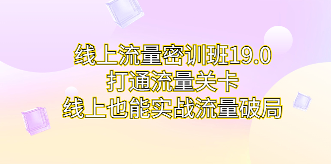 线上流量密训班19.0，打通流量关卡，线上也能实战流量破局-梦帆创业网