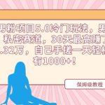 男粉项目5.0冷门玩法，男粉私密赛道，30天最高赚了2.32万，自己手搓一天轻松也有1000+-梦帆创业网