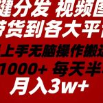 （10667期）2024年 一键分发带货图文视频  简单易上手 无脑赚收益 每天半小时日入1…-梦帆创业网