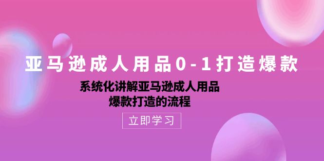 亚马逊成人用品0-1打造爆款：系统化讲解亚马逊成人用品爆款打造的流程-梦帆创业网