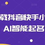 0粉挂载抖音快手小程序，AI智能起名-梦帆创业网
