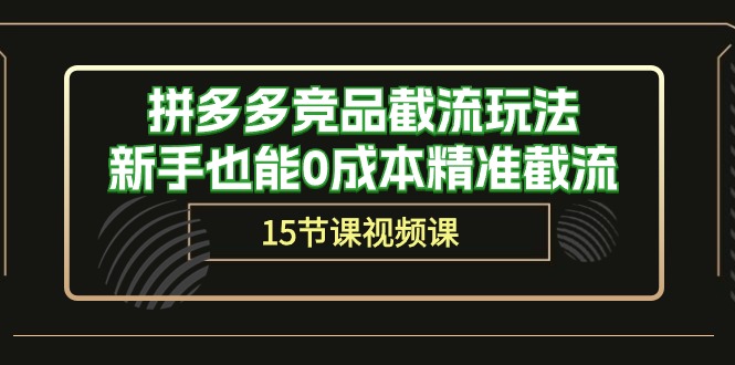 （10301期）拼多多竞品截流玩法，新手也能0成本精准截流（15节课）-梦帆创业网