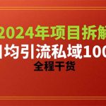 （10289期）2024项目拆解日均引流100+精准创业粉，全程干货-梦帆创业网