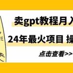 （9180期）24年最火项目，卖gpt教程月入过万，操作简单-梦帆创业网