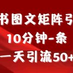 （9538期）《小红书图文矩阵引流法》 10分钟-条 ，一天引流50+-梦帆创业网