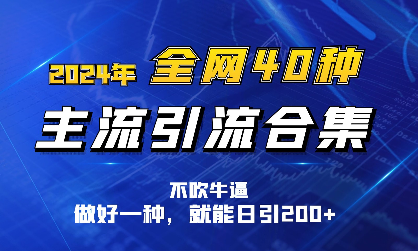 2024年全网40种暴力引流合计，做好一样就能日引100+-梦帆创业网