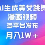 （9789期）利用AI把美女跳舞视频制作漫画，纯原创，不违规。月入1W+-梦帆创业网