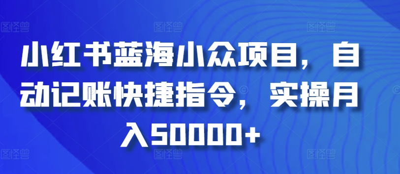 小红书蓝海小众项目，自动记账快捷指令，实操月入50000+-梦帆创业网