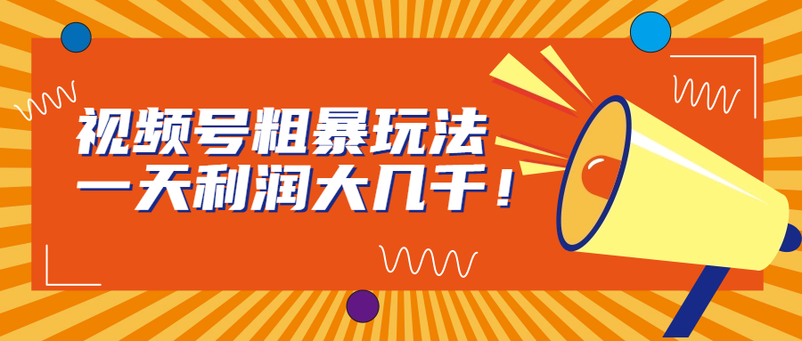 视频号粗暴玩法，一天利润大几千！-梦帆创业网