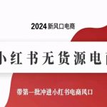 2024新风口电商，小红书无货源电商，带第一批冲进小红书电商风口-梦帆创业网