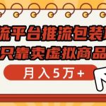 主流平台推流包装项目，只靠卖虚拟商品月入5万+-梦帆创业网