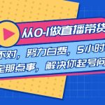 教您从0-1做直播带货：选择不对，努力白费，5小时课程搞定那点事-梦帆创业网