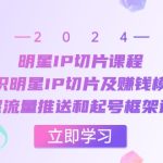 明星IP切片课程：认识明星IP切片及赚钱模式，掌握流量推送和起号框架逻辑-梦帆创业网