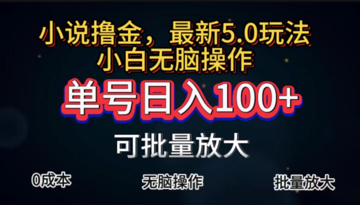 全自动小说撸金，单号日入100+小白轻松上手，无脑操作-梦帆创业网