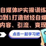 自媒体IP实操训练，从0到1打造财经自媒体，打通内容、引流、变现闭环-梦帆创业网