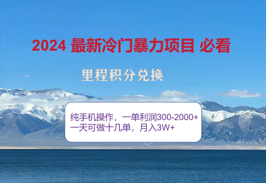 （12856期）2024惊爆冷门暴利！出行高峰来袭，里程积分，高爆发期，一单300+—2000…-梦帆创业网