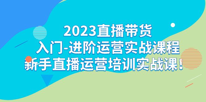 2023直播带货入门-进阶运营实战课程：新手直播运营培训实战课！-梦帆创业网