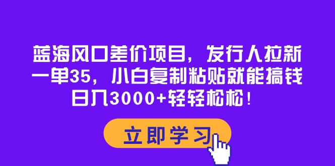 （10272期）蓝海风口差价项目，发行人拉新，一单35，小白复制粘贴就能搞钱！日入30…-梦帆创业网