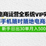 闲鱼电商运营全系统VIP实战课，1部手机随时随地卖货，新手日出30单月入5000-梦帆创业网