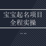 拆解小红书宝宝起名虚拟副业项目，一条龙实操玩法分享-梦帆创业网