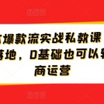 淘宝低成本爆款流实战私教课，帮助商家快速复制落地，0基础也可以轻松搞定电商运营-梦帆创业网
