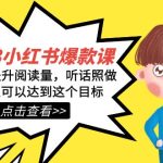 2023小红书·爆款课，10倍提升阅读量，听话照做肯定可以达到这个目标-梦帆创业网