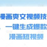 AI漫画爽文视频技术进阶，一键生成爆款爽文漫画短视频-梦帆创业网