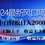 （10078期）2024最新风口！三分钟一条原创作品，日入2000+，小白无脑上手，收益无上限-梦帆创业网
