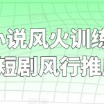 短剧+小说风火训练营，0粉短剧风行推广-梦帆创业网